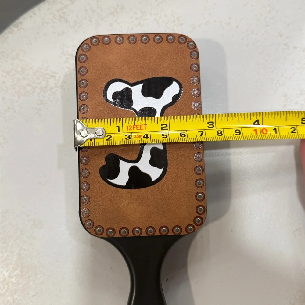 🖤🤎Letter J Cowboy Print•Flat Hair Brush•NWOT🤎🖤